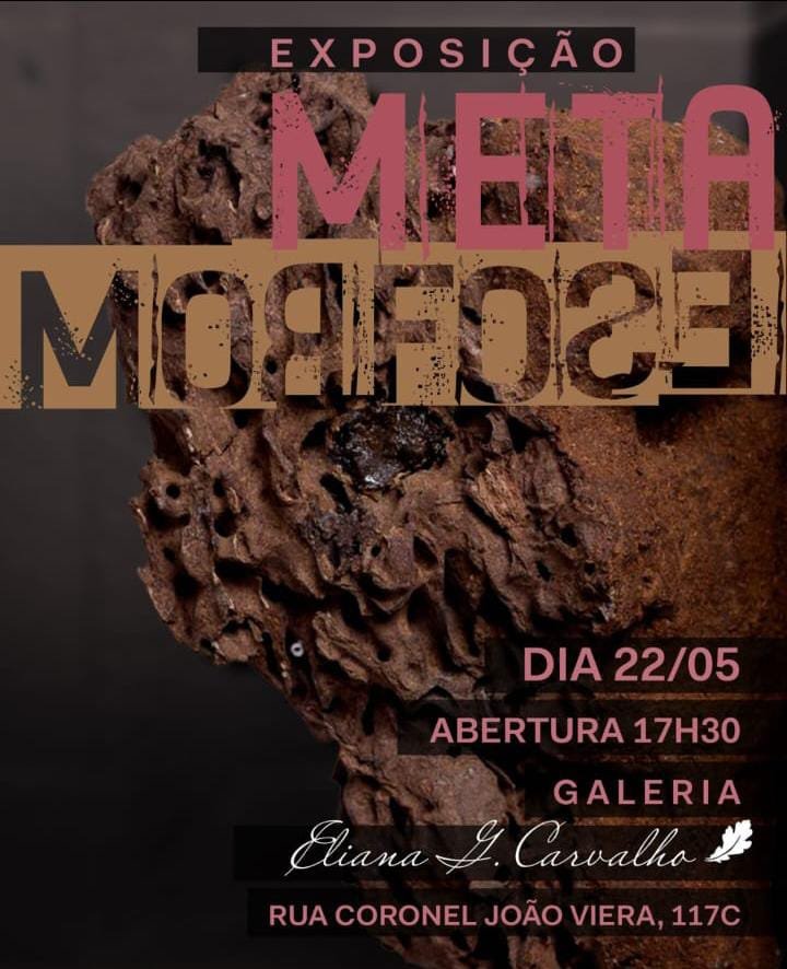 Cartaz da exposição Metamorfose de Eliana Carvalho em Gonçalves